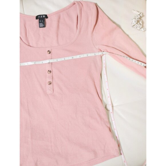 Dusty Pink Long Sleeve Henley 🌸 U2B - Picture 4 of 6